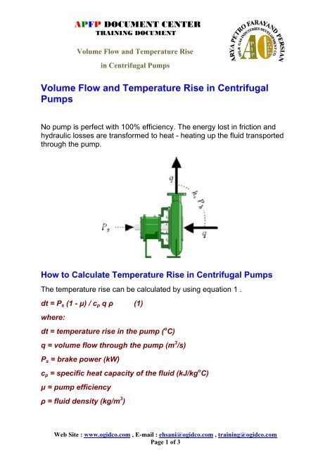 centrifugal pump temperature rise when flow decreases|pump volume vs temperature rise.